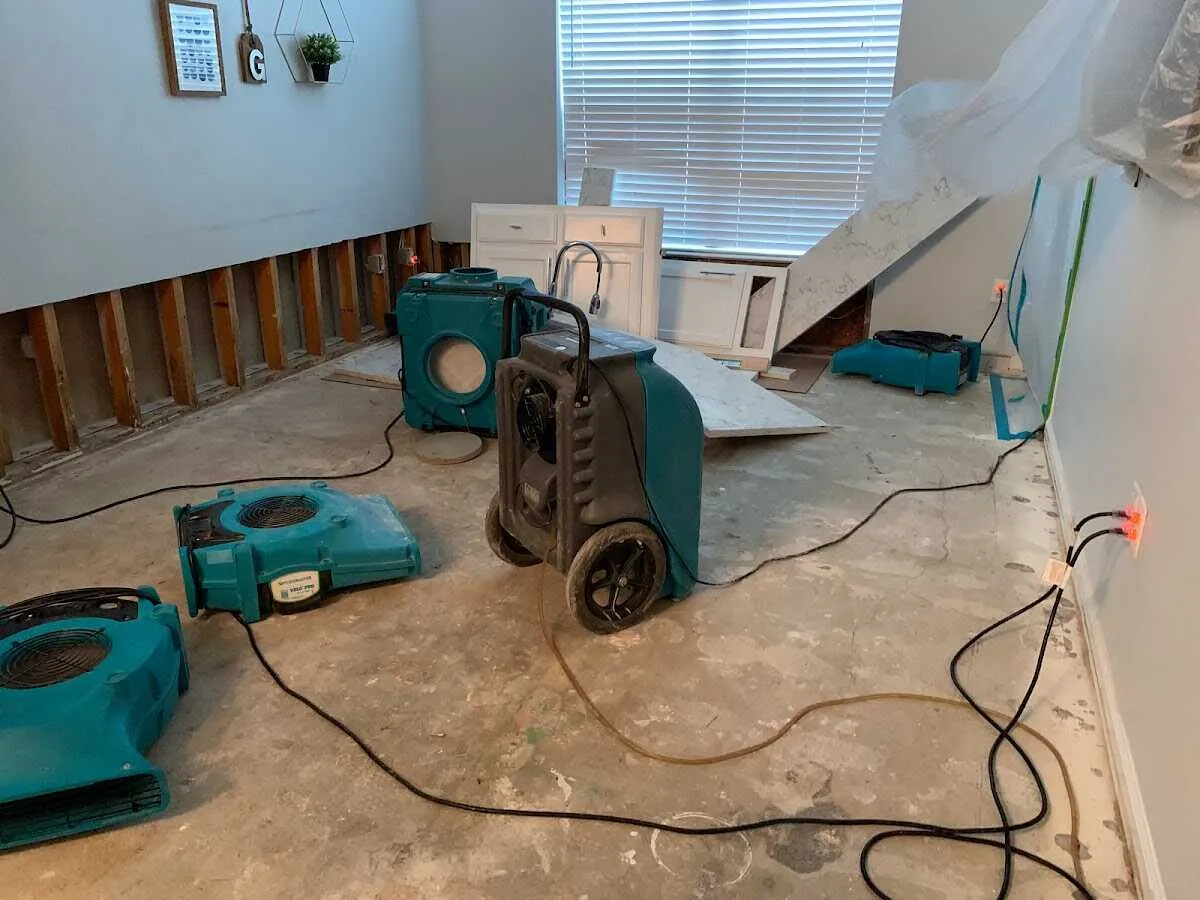 Dehumidifier in flood-cut room for Water Extraction & Removal in Palos Hills